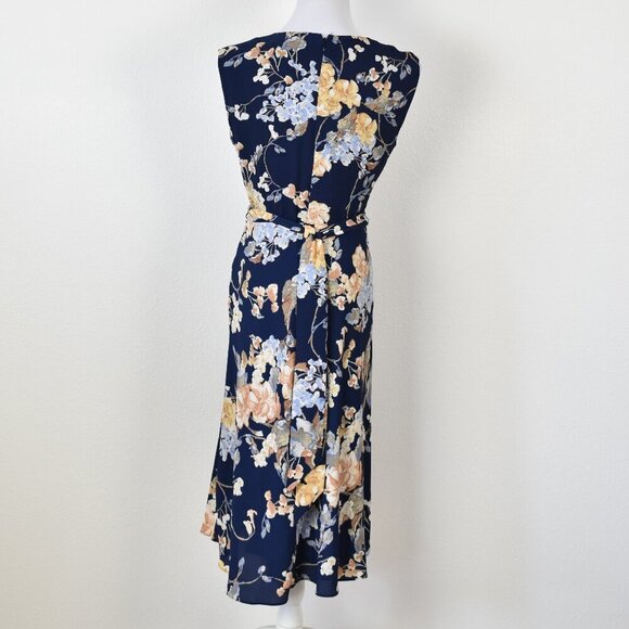 Lauren Ralph Lauren Floral Belted Crepe Midi Dress - 4 - Picture 5 of 8